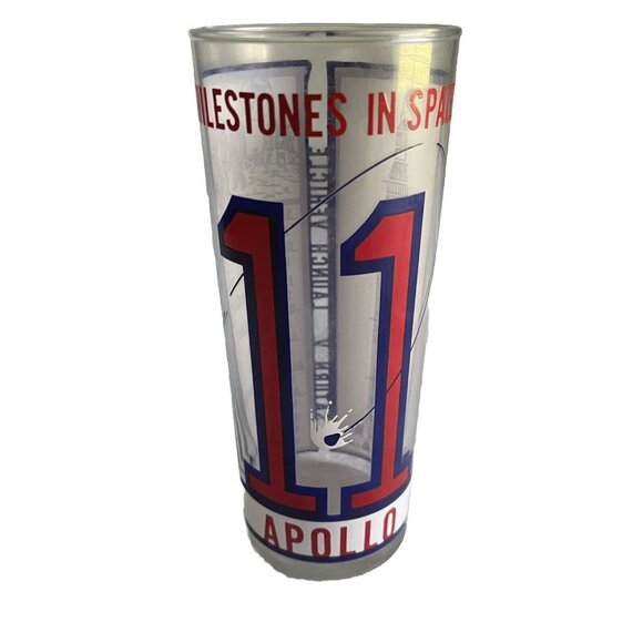 Apollo 11 Milestones in Space Saturn V Launch Vehicle Glass Tumbler NASA Barware - Picture 1 of 12